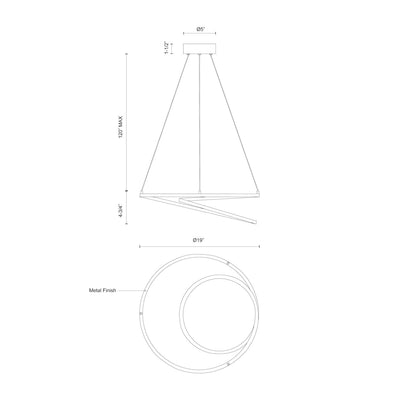 Twist 19-in Aluminum Pendant