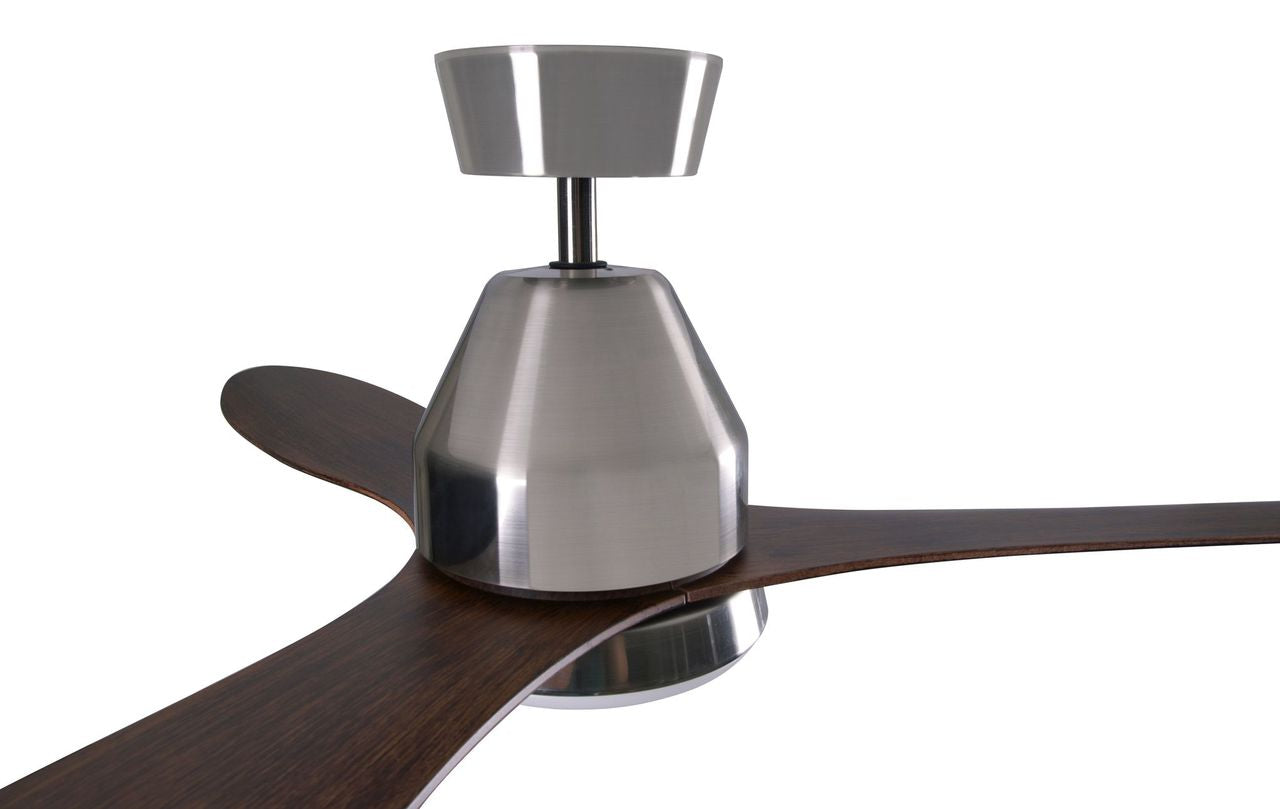 56 Inch 1 Light LED DC Smart Indoor Outdoor Chrome Fan with Koa Blades and Remote