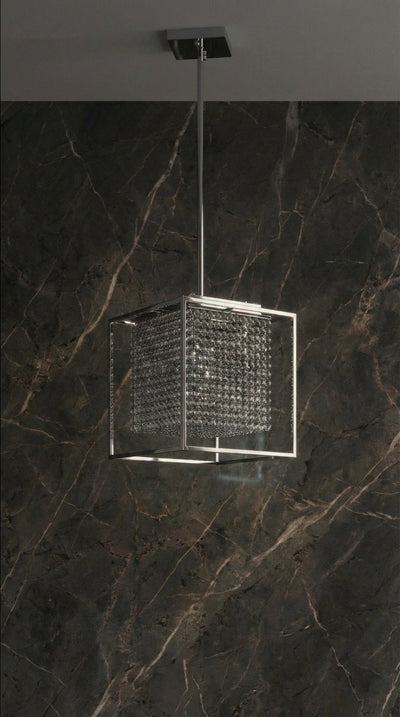 Cube 5 Light Chrome Chandelier