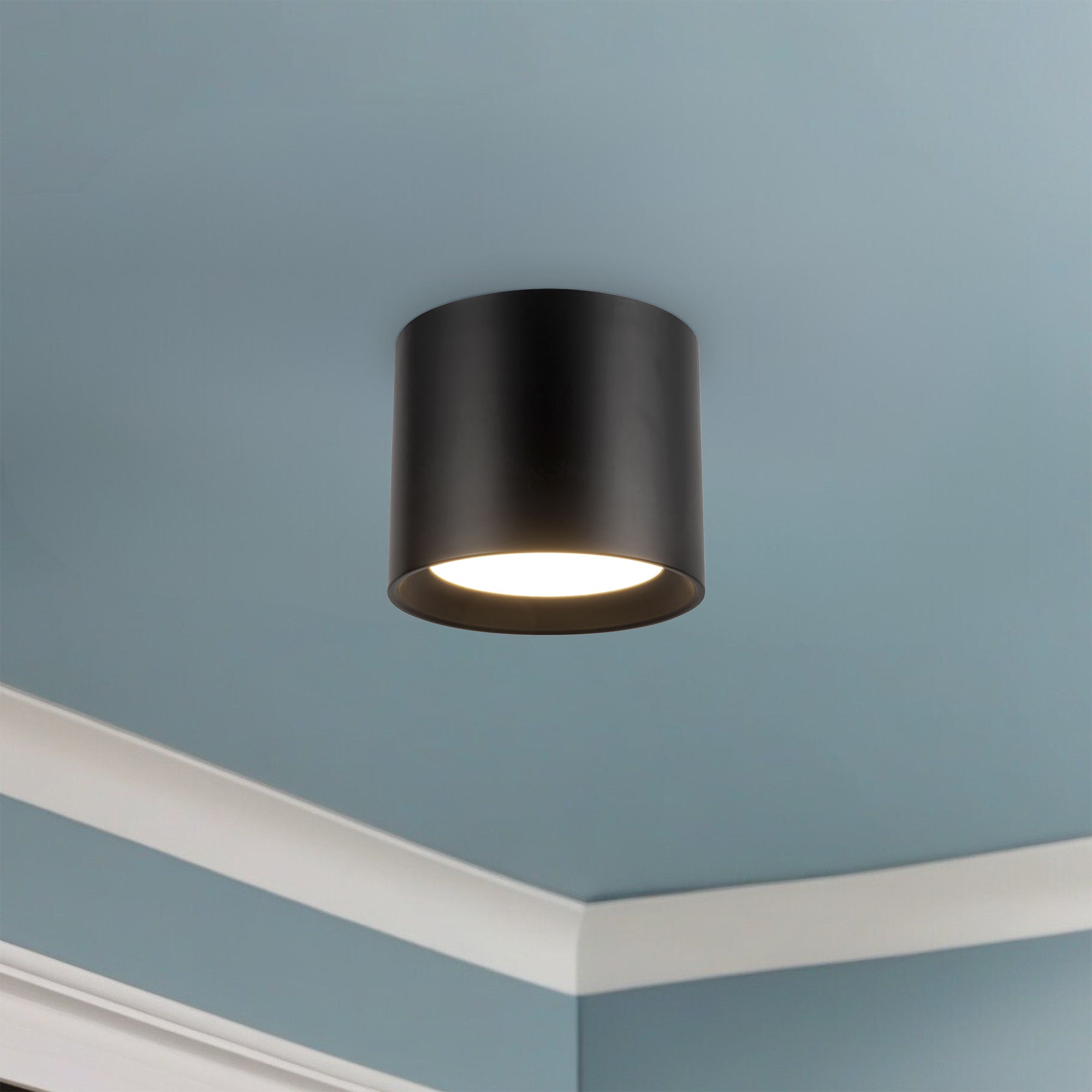 Uma 7-in Steel Semi-Flush Mount