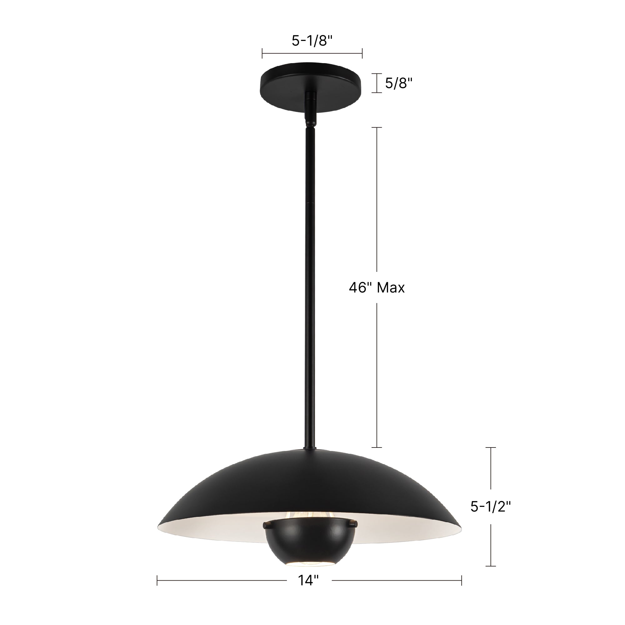 Umbra 14-in Pendant with Black Diffuser