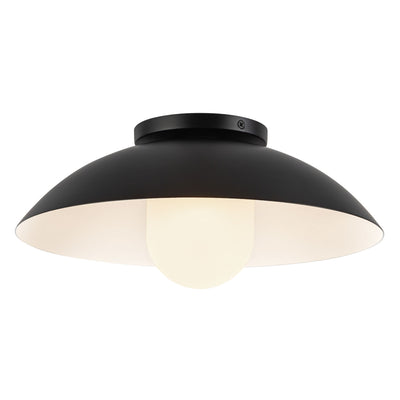 Umbra 14-in Steel Semi-Flush Mount with Matte Opal Glass Difusser