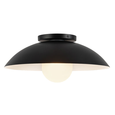 Umbra 14-in Steel Semi-Flush Mount with Matte Opal Glass Difusser