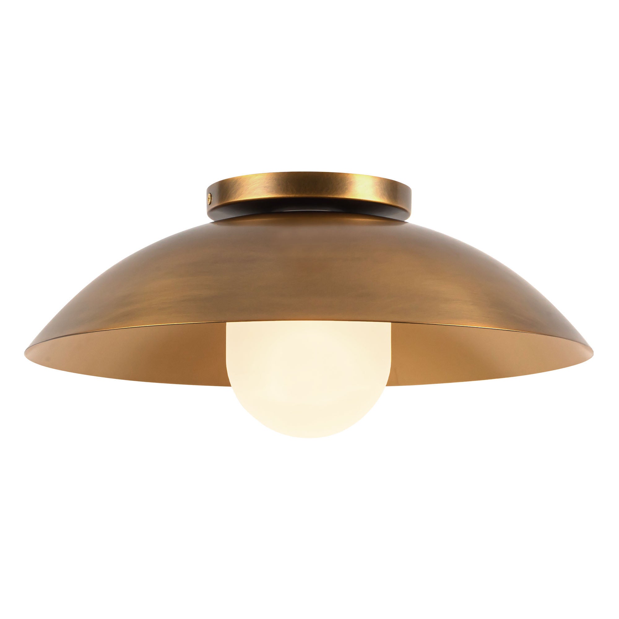 Umbra 14-in Steel Semi-Flush Mount with Matte Opal Glass Difusser