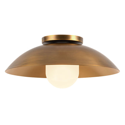 Umbra 14-in Steel Semi-Flush Mount with Matte Opal Glass Difusser