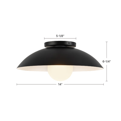 Umbra 14-in Steel Semi-Flush Mount with Matte Opal Glass Difusser