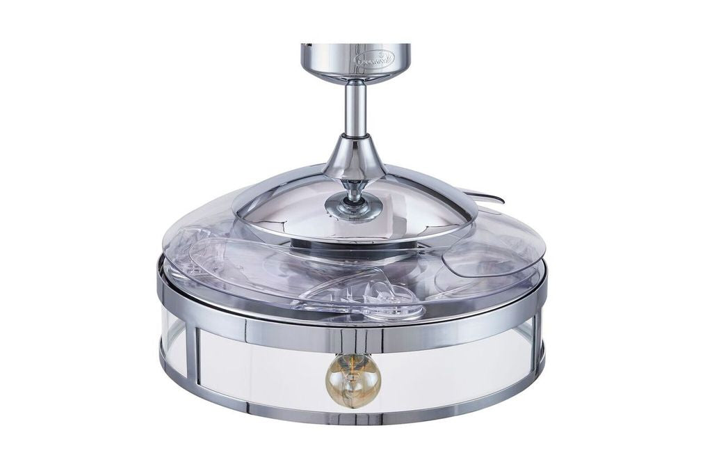Classic 48 Inch 3 Light Chrome Fan with Retractable Blades