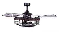 Montclair 48 Inch 3 Light Black Fan with Retractable Blades