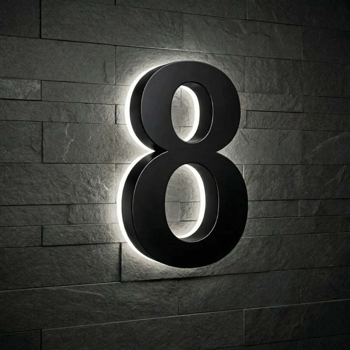 5 inch backlit house numbers - 5000k ABS Polymer - Waterproof