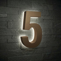 5 inch backlit house numbers - 5000k ABS Polymer - Waterproof