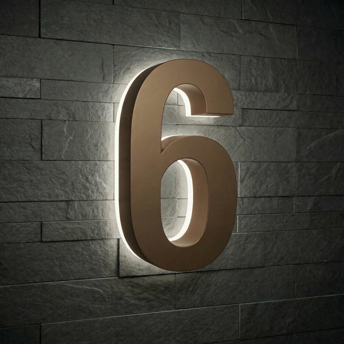 5 inch backlit house numbers - 5000k ABS Polymer - Waterproof