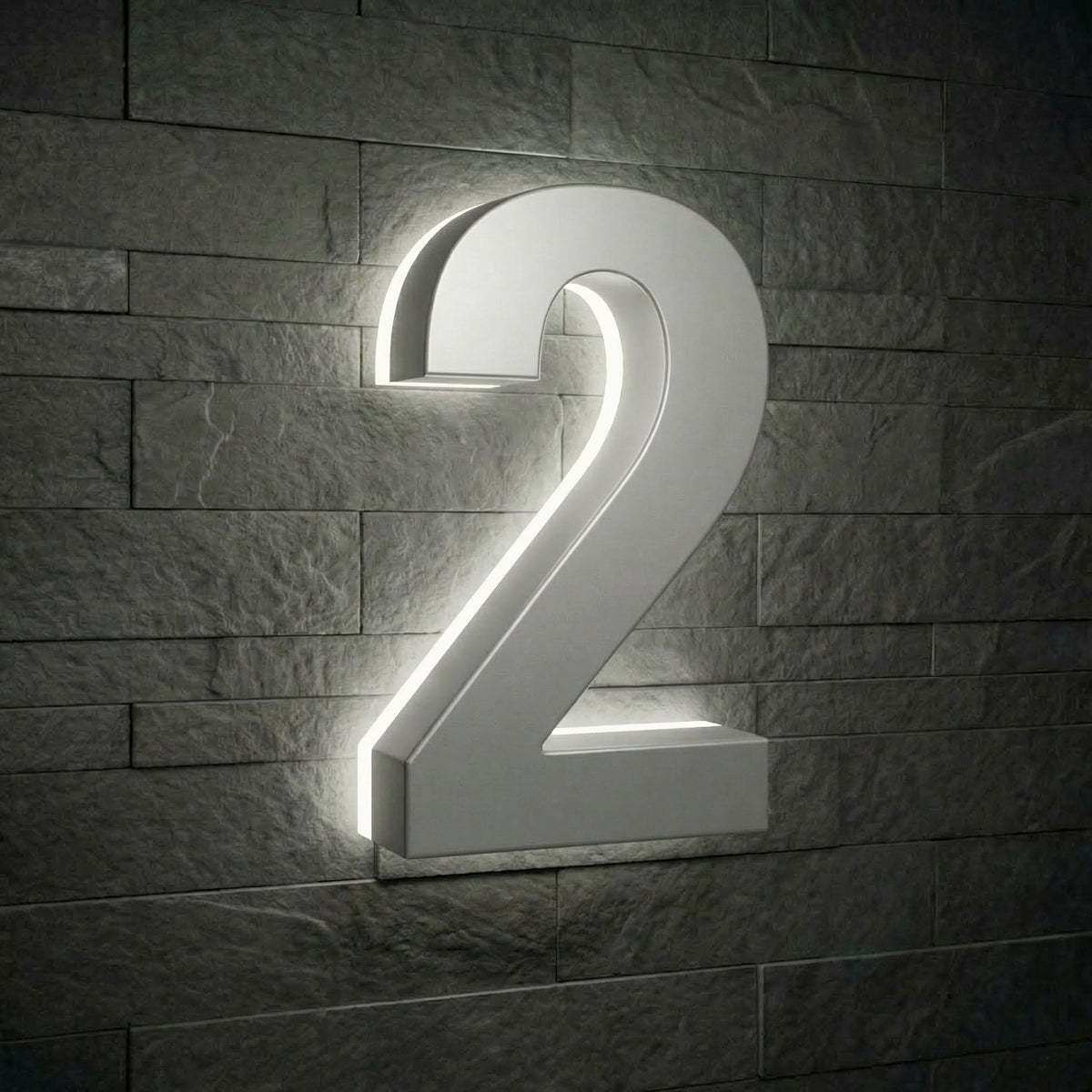 5 inch backlit house numbers - 5000k ABS Polymer - Waterproof