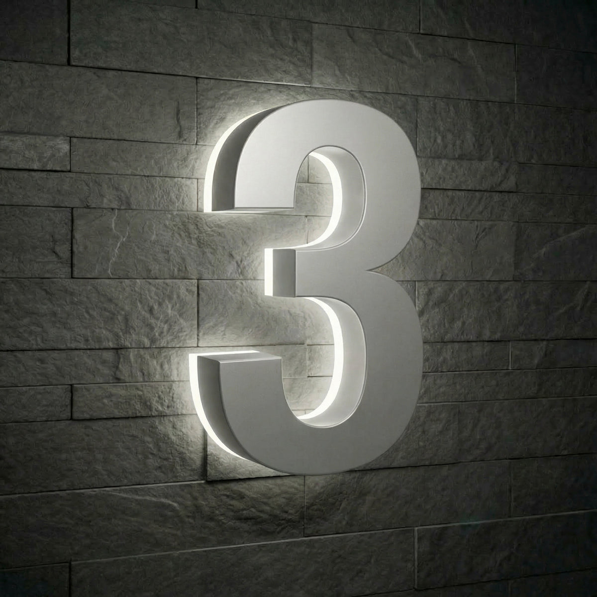 5 inch backlit house numbers - 5000k ABS Polymer - Waterproof