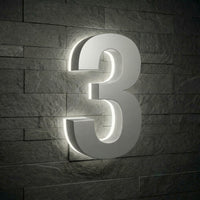 5 inch backlit house numbers - 5000k ABS Polymer - Waterproof