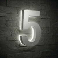 5 inch backlit house numbers - 5000k ABS Polymer - Waterproof