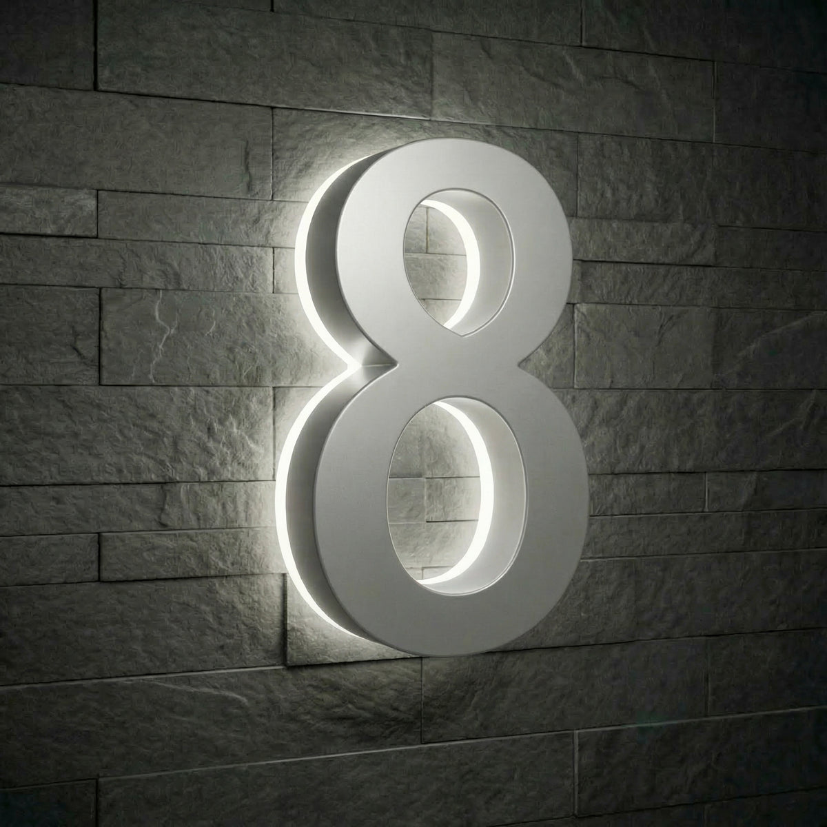 5 inch backlit house numbers - 5000k ABS Polymer - Waterproof