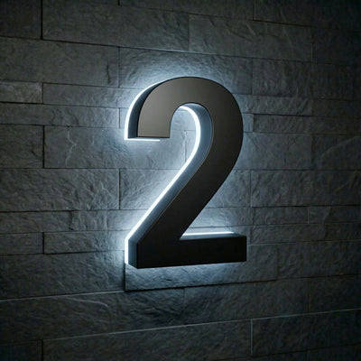 Modern Stainless Steel Illuminated House Numbers shop Backlit Address Signs