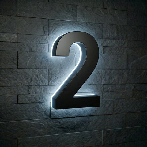 Illuminated Address Numbers - Stainless Steel - 6000K