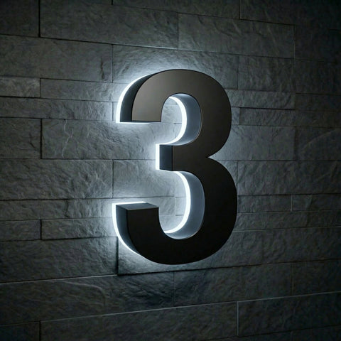 Illuminated Address Numbers - Stainless Steel - 6000K