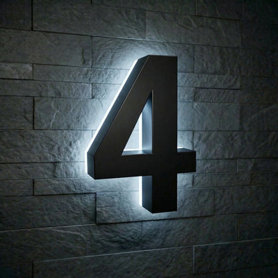Modern Stainless Steel Illuminated House Numbers shop Backlit Address Signs