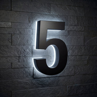 Modern Stainless Steel Illuminated House Numbers shop Backlit Address Signs