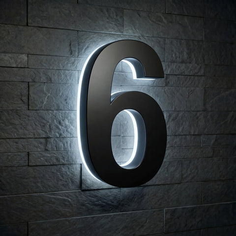Illuminated Address Numbers - Stainless Steel - 6000K