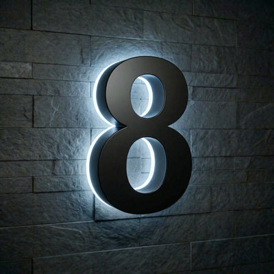 Modern Stainless Steel Illuminated House Numbers shop Backlit Address Signs