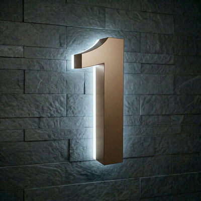 Modern Stainless Steel Illuminated House Numbers shop Backlit Address Signs