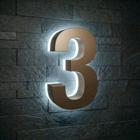 Illuminated Address Numbers - Stainless Steel - 6000K