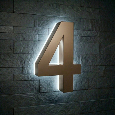 Modern Stainless Steel Illuminated House Numbers shop Backlit Address Signs