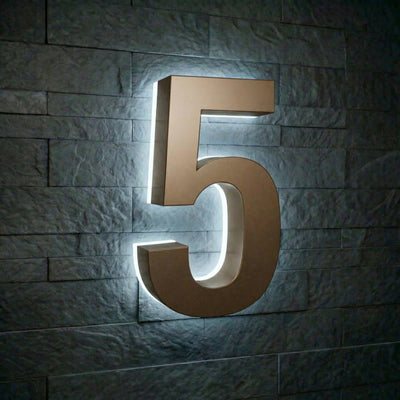 Modern Stainless Steel Illuminated House Numbers shop Backlit Address Signs