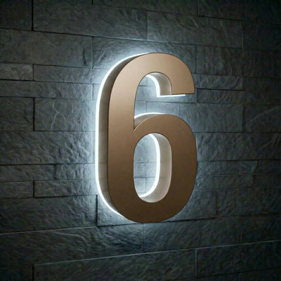 Modern Stainless Steel Illuminated House Numbers shop Backlit Address Signs