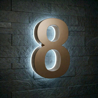 Modern Stainless Steel Illuminated House Numbers shop Backlit Address Signs