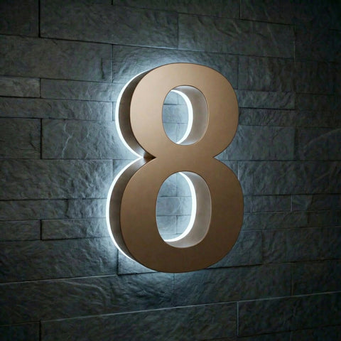 Illuminated Address Numbers - Stainless Steel - 6000K