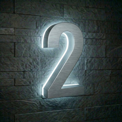 Modern Stainless Steel Illuminated House Numbers shop Backlit Address Signs