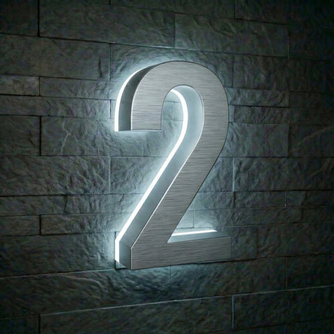 Illuminated Address Numbers - Stainless Steel - 6000K
