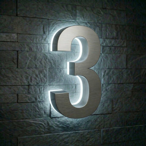 Illuminated Address Numbers - Stainless Steel - 6000K