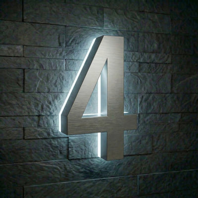 Modern Stainless Steel Illuminated House Numbers shop Backlit Address Signs