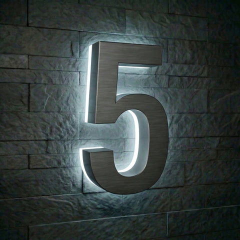 Illuminated Address Numbers - Stainless Steel - 6000K