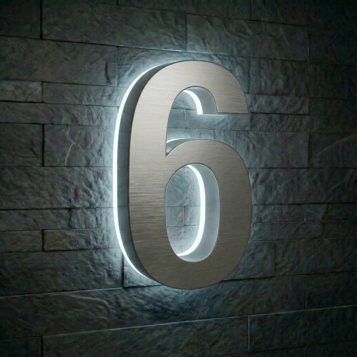 Modern Stainless Steel Illuminated House Numbers shop Backlit Address Signs