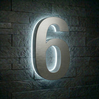 Modern Stainless Steel Illuminated House Numbers shop Backlit Address Signs