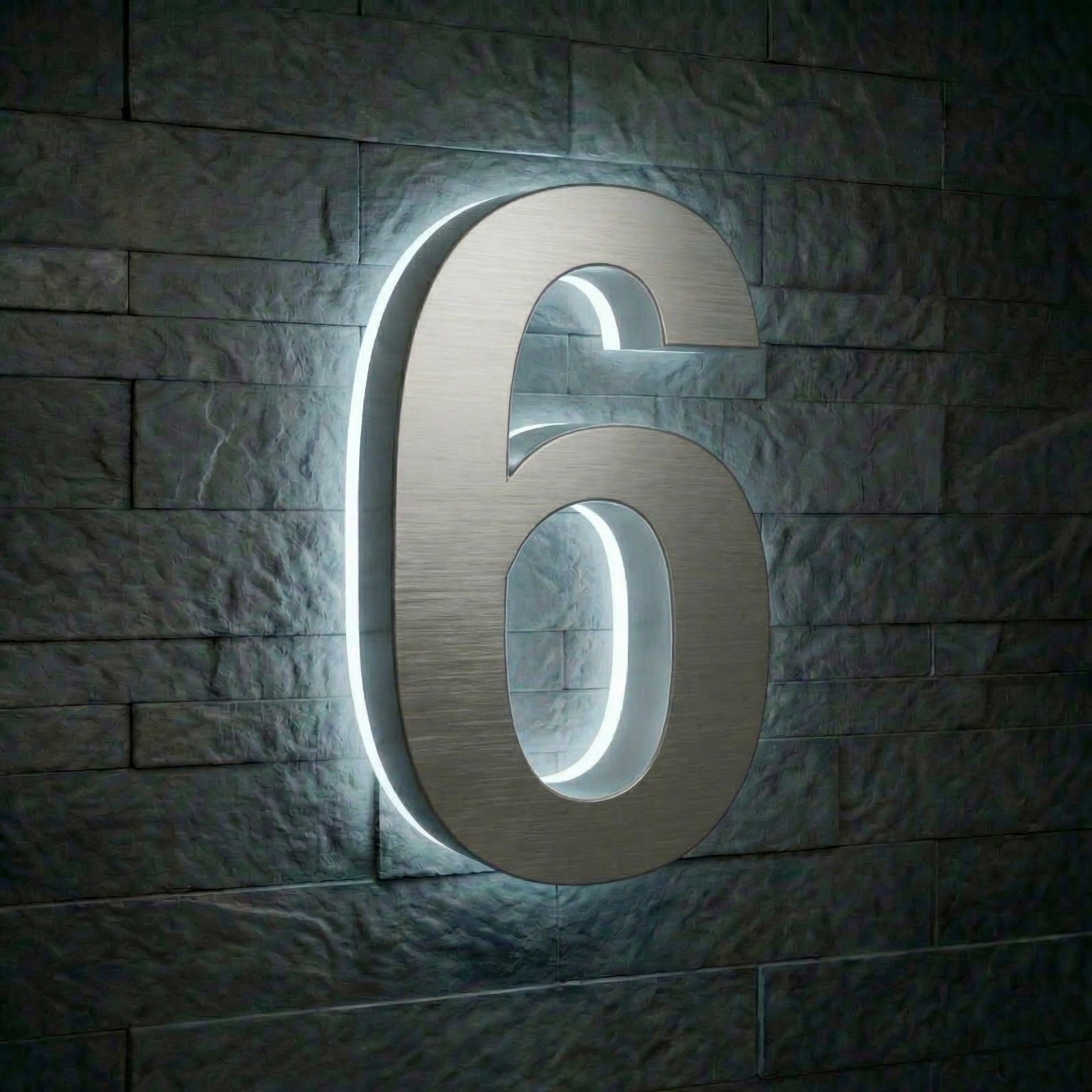 Modern Stainless Steel Illuminated House Numbers shop Backlit Address Signs