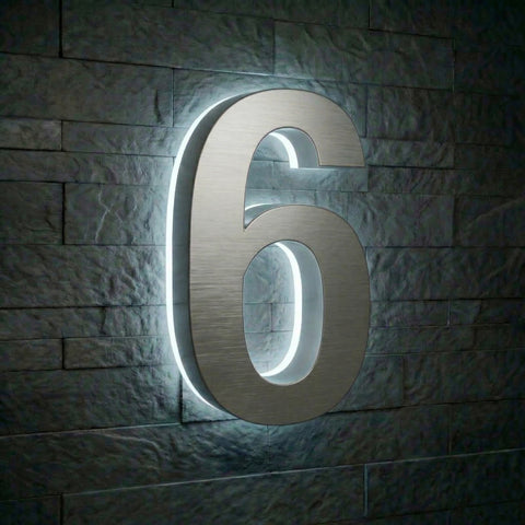 Illuminated Address Numbers - Stainless Steel - 6000K