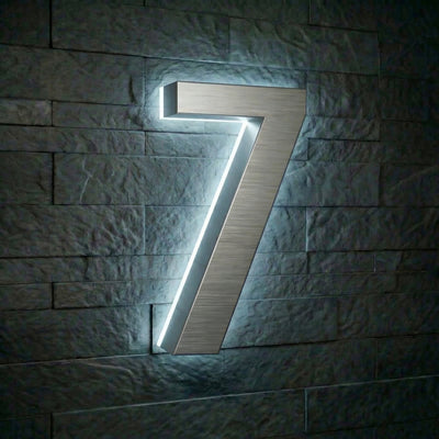 Modern Stainless Steel Illuminated House Numbers shop Backlit Address Signs