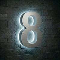 Modern Stainless Steel Illuminated House Numbers shop Backlit Address Signs