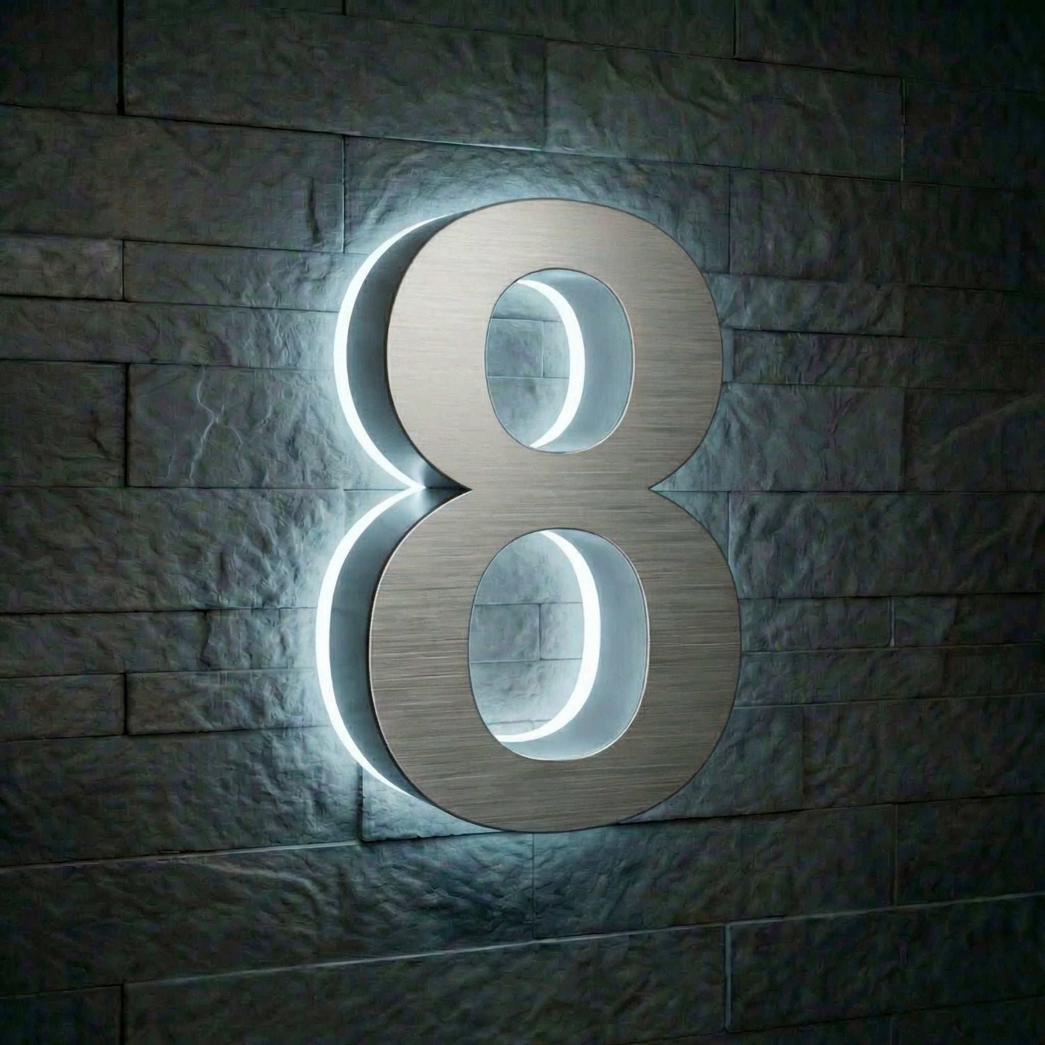 Modern Stainless Steel Illuminated House Numbers shop Backlit Address Signs