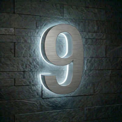 Modern Stainless Steel Illuminated House Numbers shop Backlit Address Signs