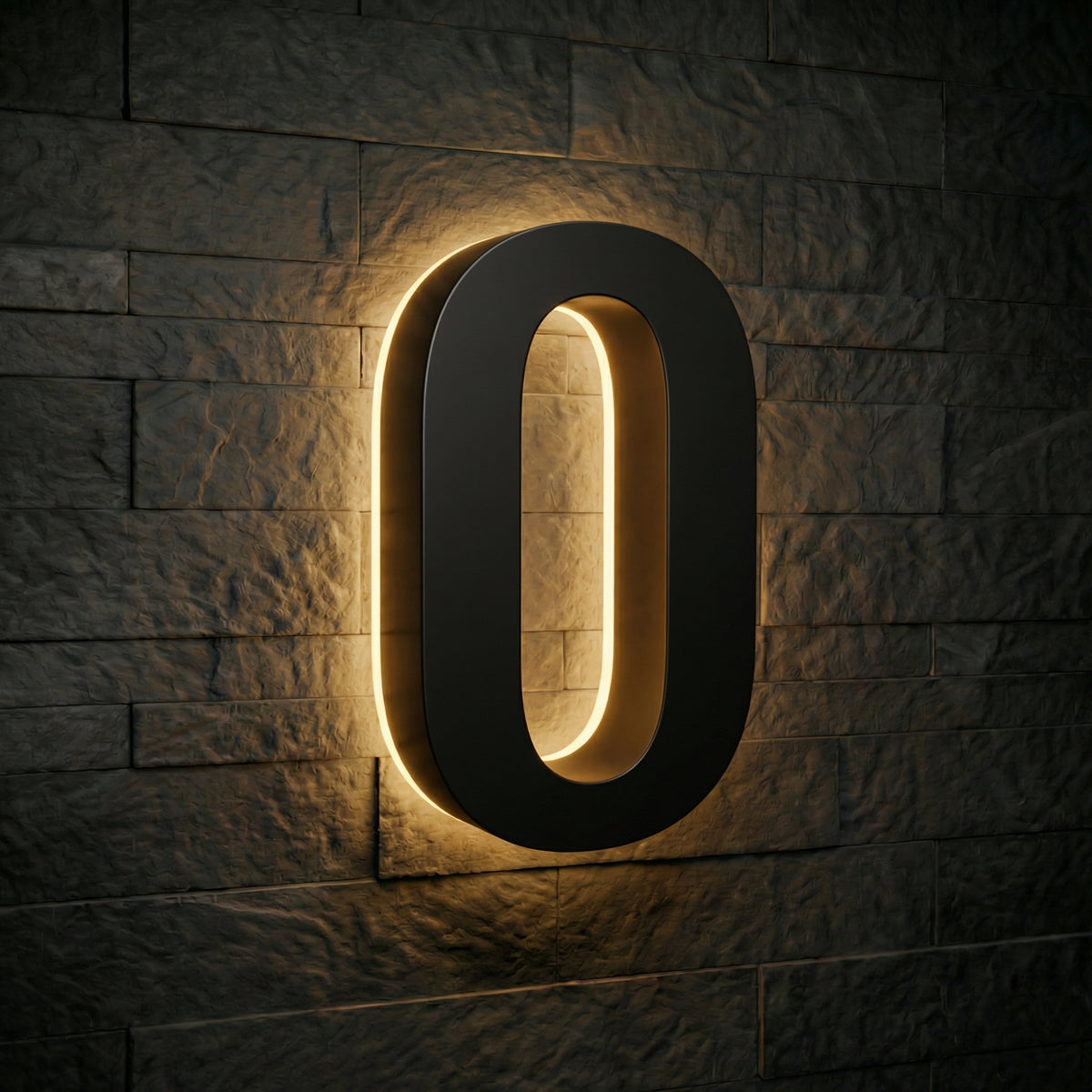 4 inch backlit house numbers - 2700k Stainless Steel - Waterproof