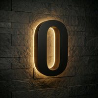 4 inch backlit house numbers - 2700k Stainless Steel - Waterproof