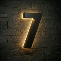 4 inch backlit house numbers - 2700k Stainless Steel - Waterproof